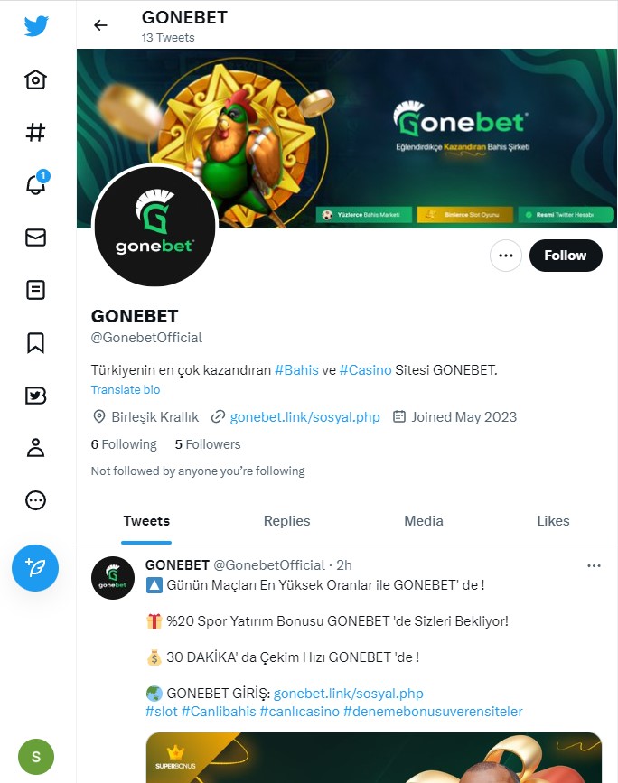 Gonebet Twitter